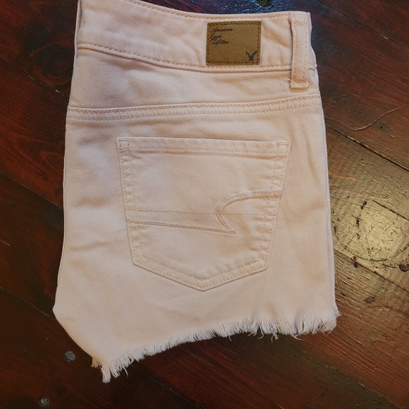 American Eagle Outfitters pink jean shorts size 4 stretch - Picture 3 of 5